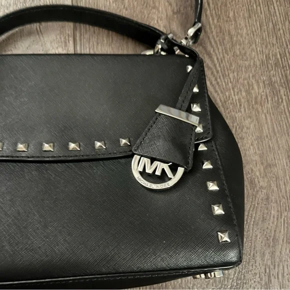 Michael Kors Ava Stud Small Top Handle Leather Satchel - Picture 4 of 13